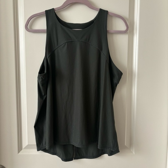 Spanx Women’s Go Lightly Tank Size Large Tie Open Back Dark Palm Griege Active - Picture 1 of 13